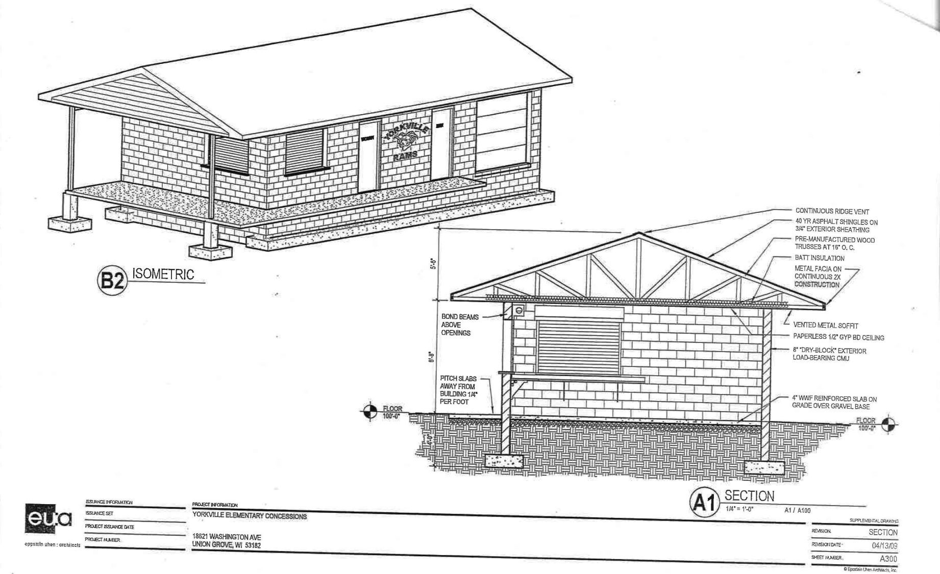 Yorkville Elementary School concession stand rendering